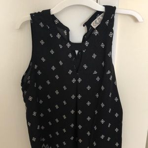 Sheer tank with geometric pattern